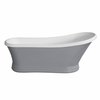 Aqua Eden 68.13 L, 28.75 W, Glossy White/Matte Gray, Solid Surface White Stone VRTSS673026WG